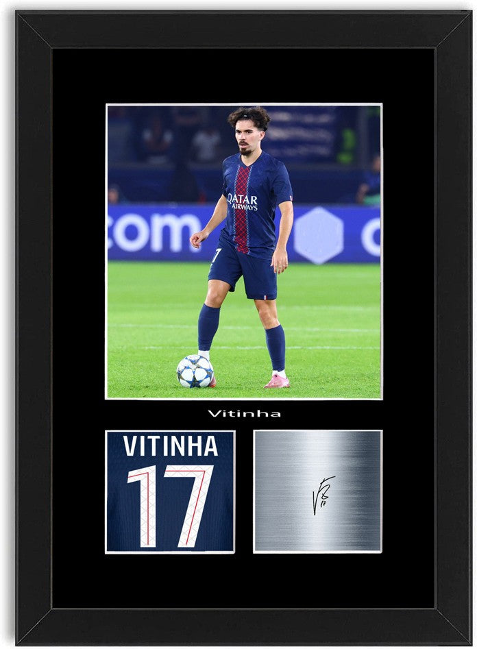 Vitinha Football Player Poster Signed Print Photo A4 Wall Art Framed