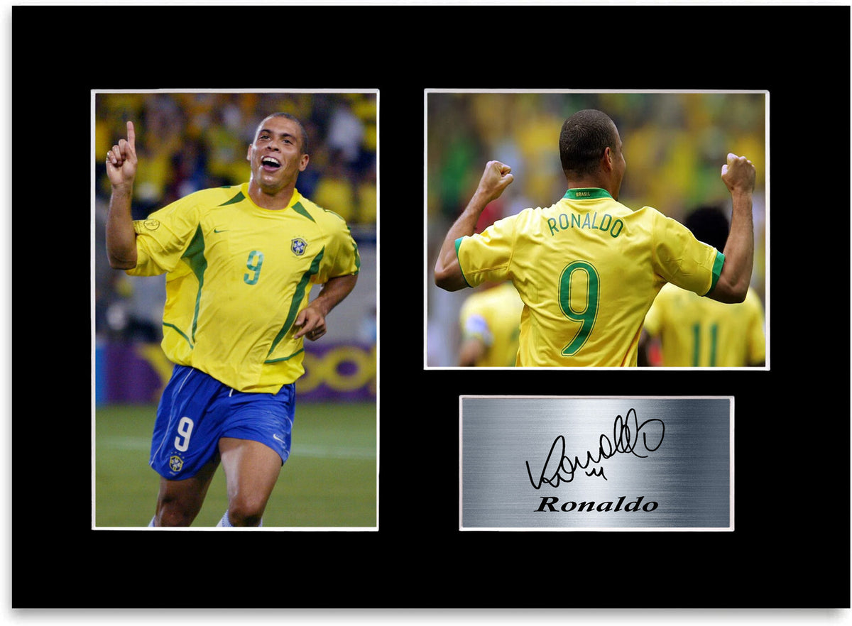 Ronaldo Brazil Football Player mounted display by LJW Prints