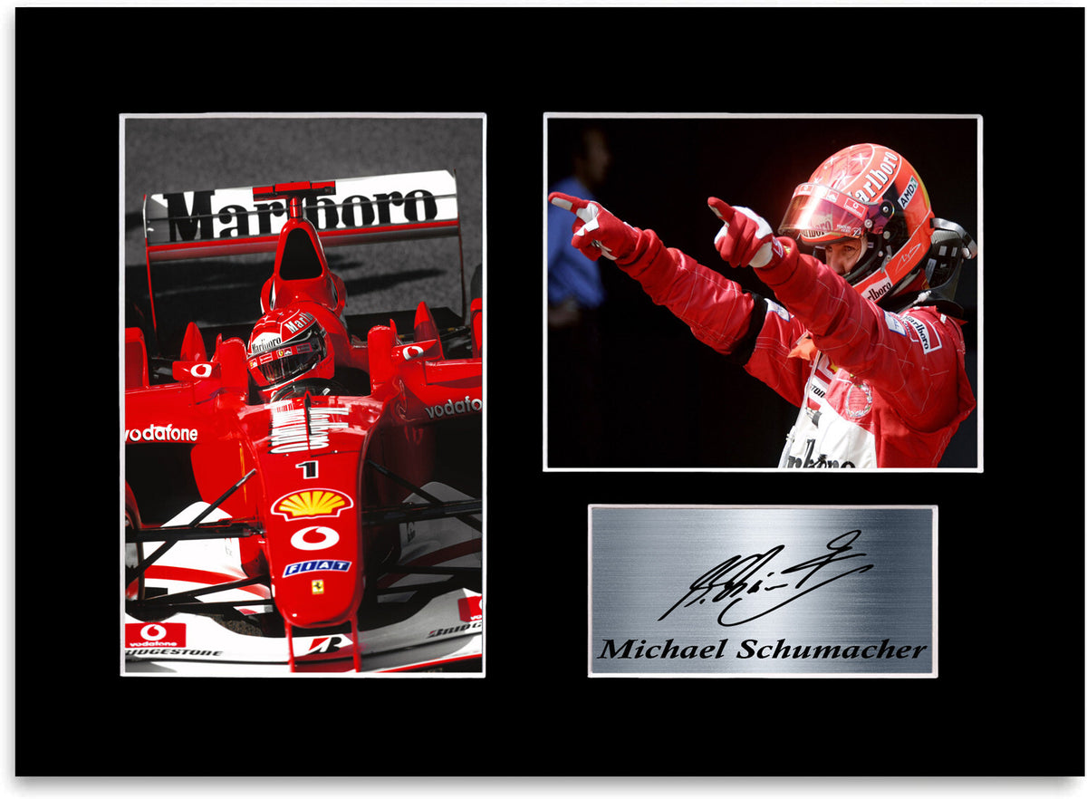Michael Schumacher F1 Legend Formula 1 Champion mounted display by LJW Prints