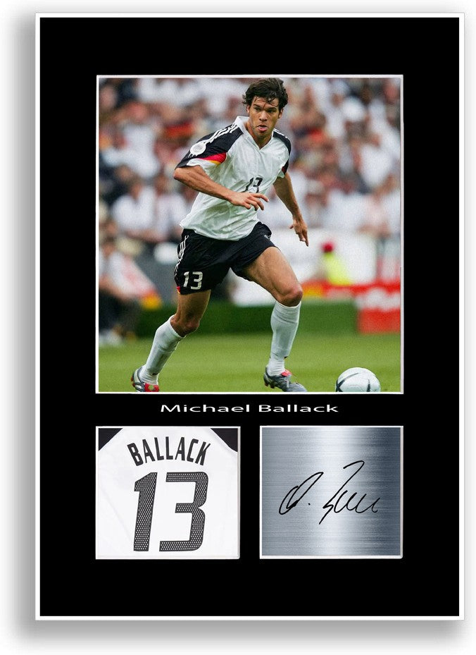 Michael Ballack Football Player Poster Signed Print A4 Photo Wall Art Gift Idea