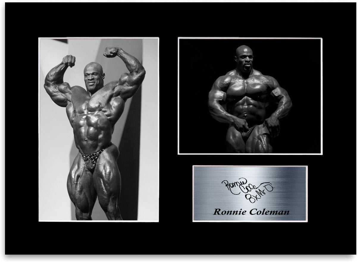 Ronnie Coleman Signed Photo Display Mount A4 Bodybuilding Gym Poster