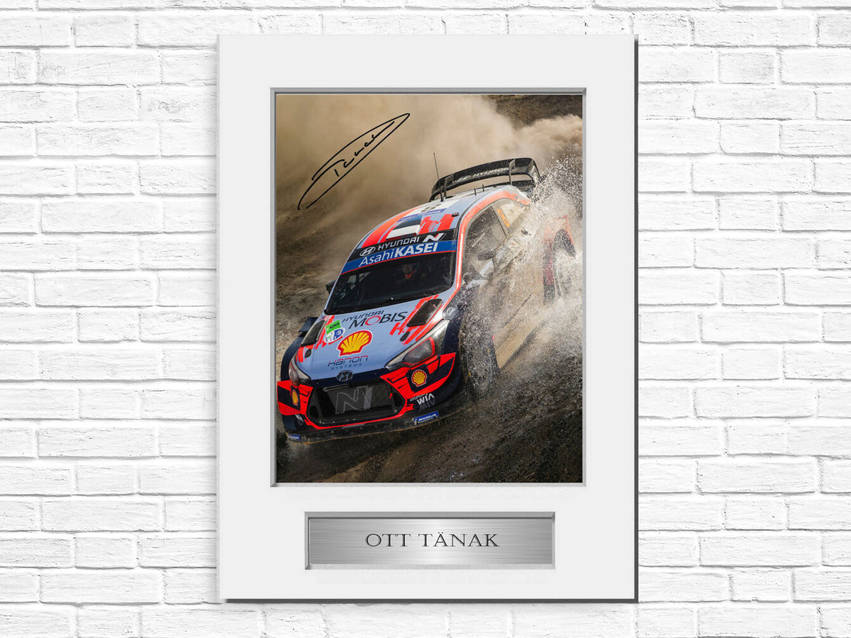 Ott Tanak WRC World Rally Champion Signed Photo Display Mount A4 