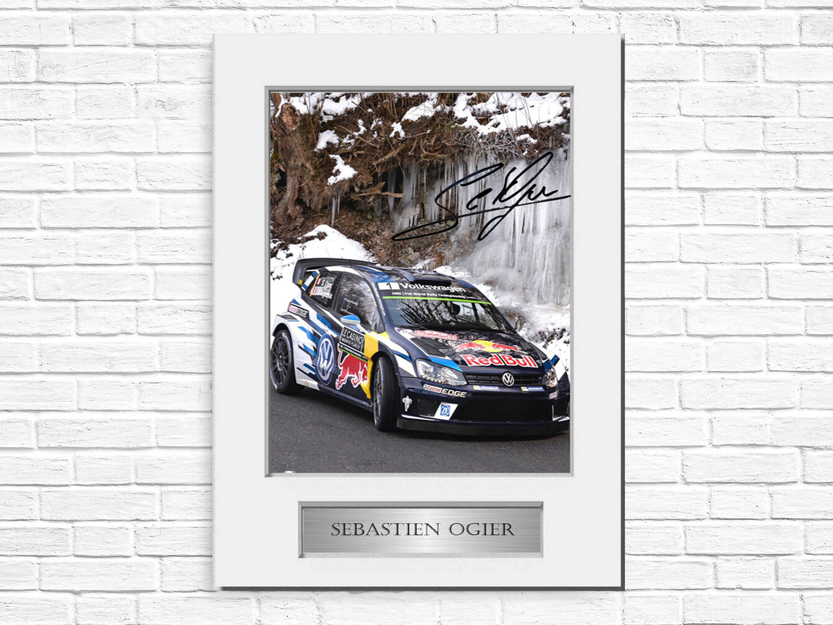 Sebastien Ogier WRC World Rally Champion Signed Photo Display Mount A4 