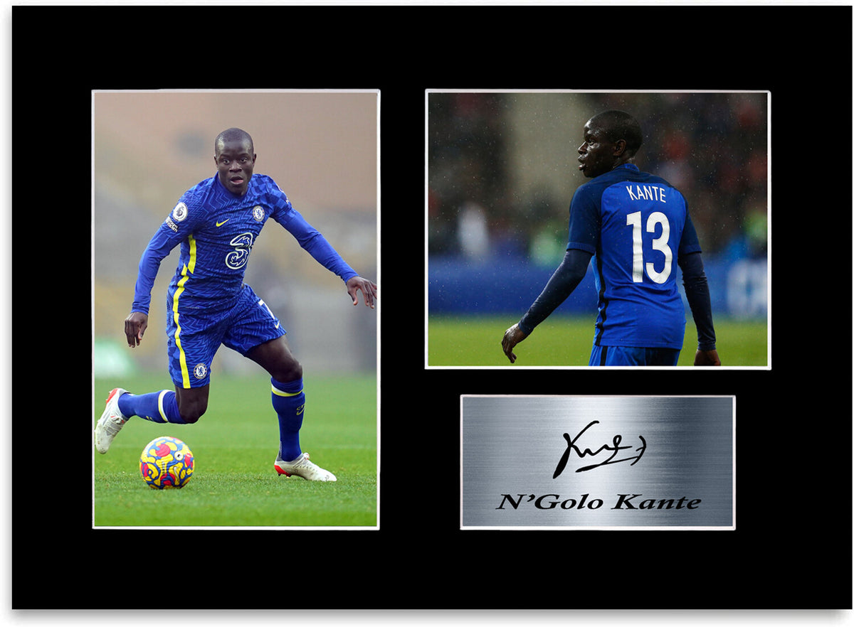 N'Golo Kante Chelsea Player Printed Signed Photo Display Mount Gift A4 