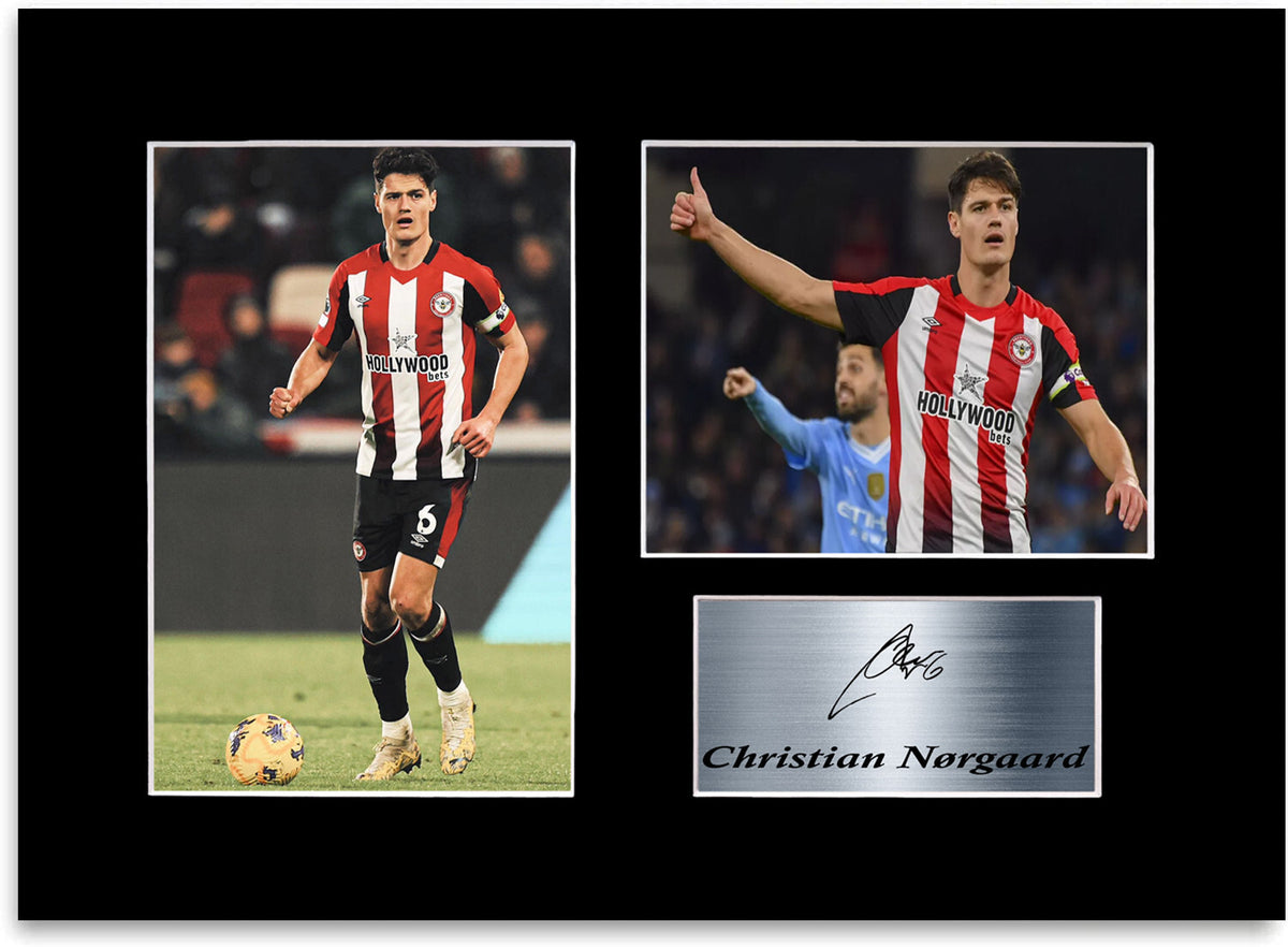 Christian Norgaard Brentford Player framed print by LJW Prints