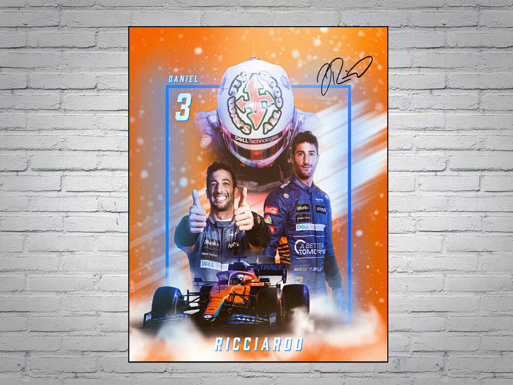 Daniel Ricciardo Formula 1 2021 Signed Poster A4