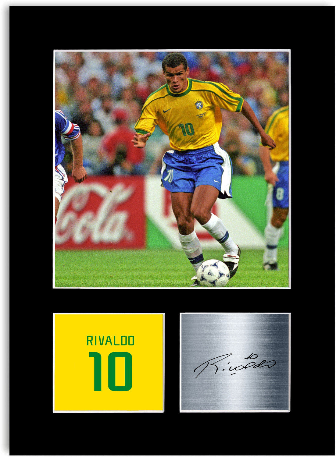 Rivaldo Brazil Football Player mounted display by LJW Prints