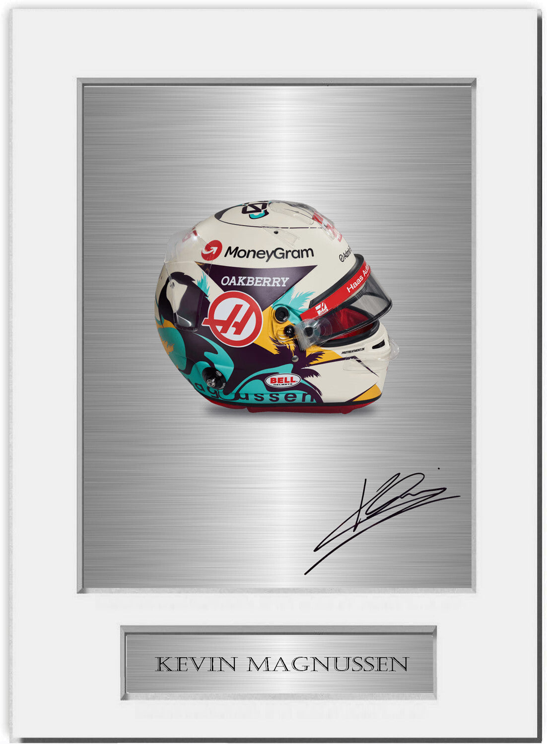 Kevin Magnussen Formula 1 Driver 2024 Helmet mounted display by LJW Prints