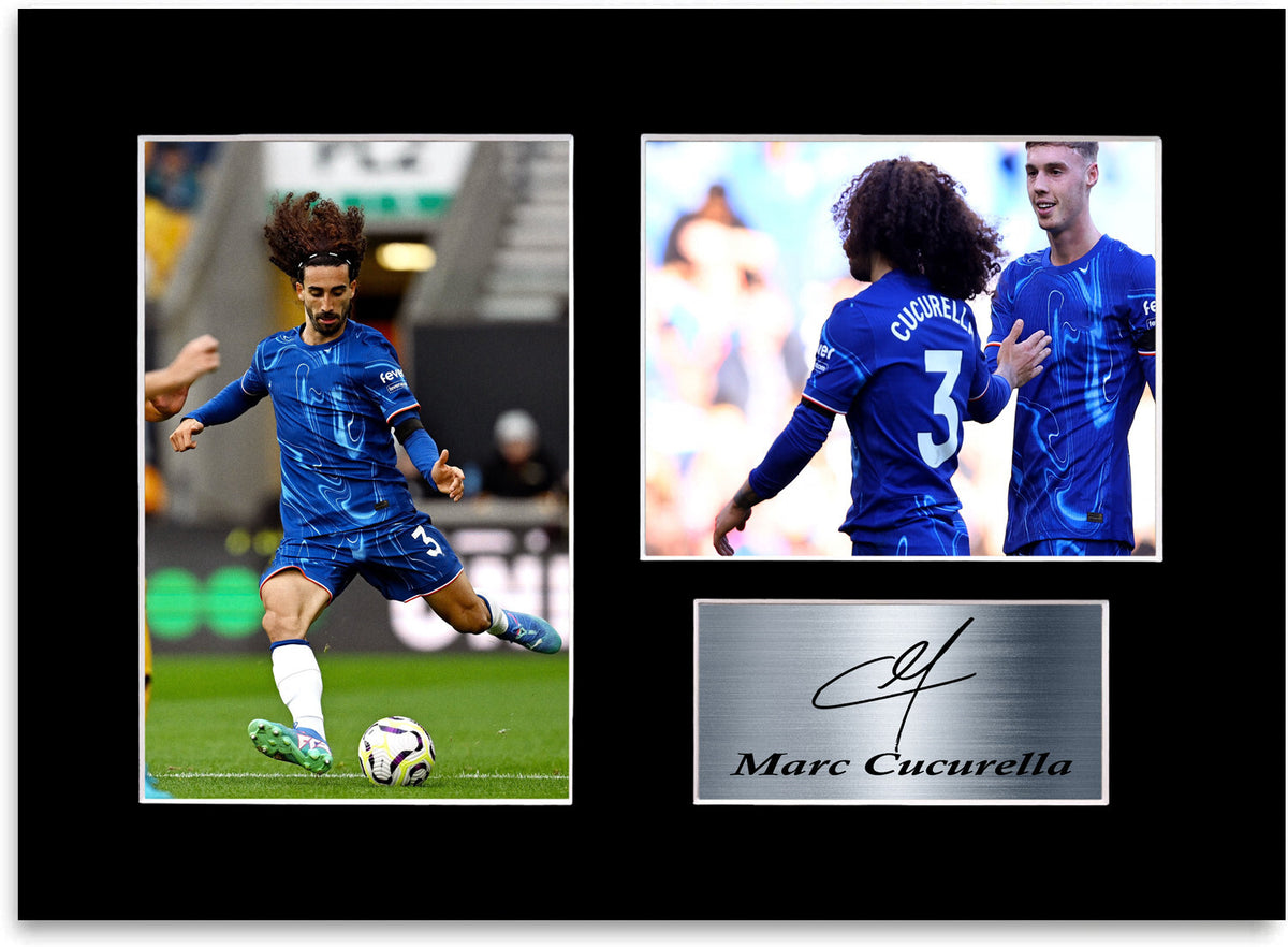 Marc Cucurella Chelsea Player mounted display by LJW Prints