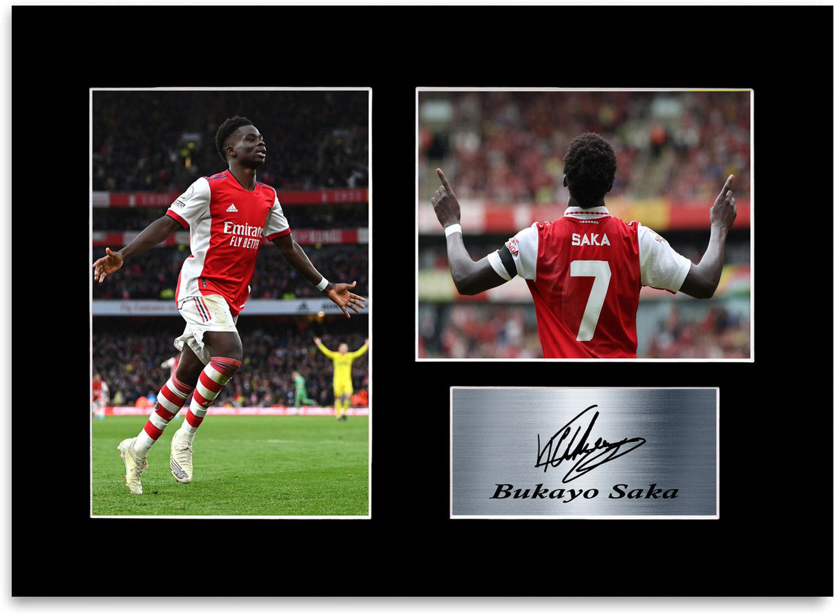 Bukayo Saka Poster A4 Printed Signed Photo Display Mount Arsenal Gift Print