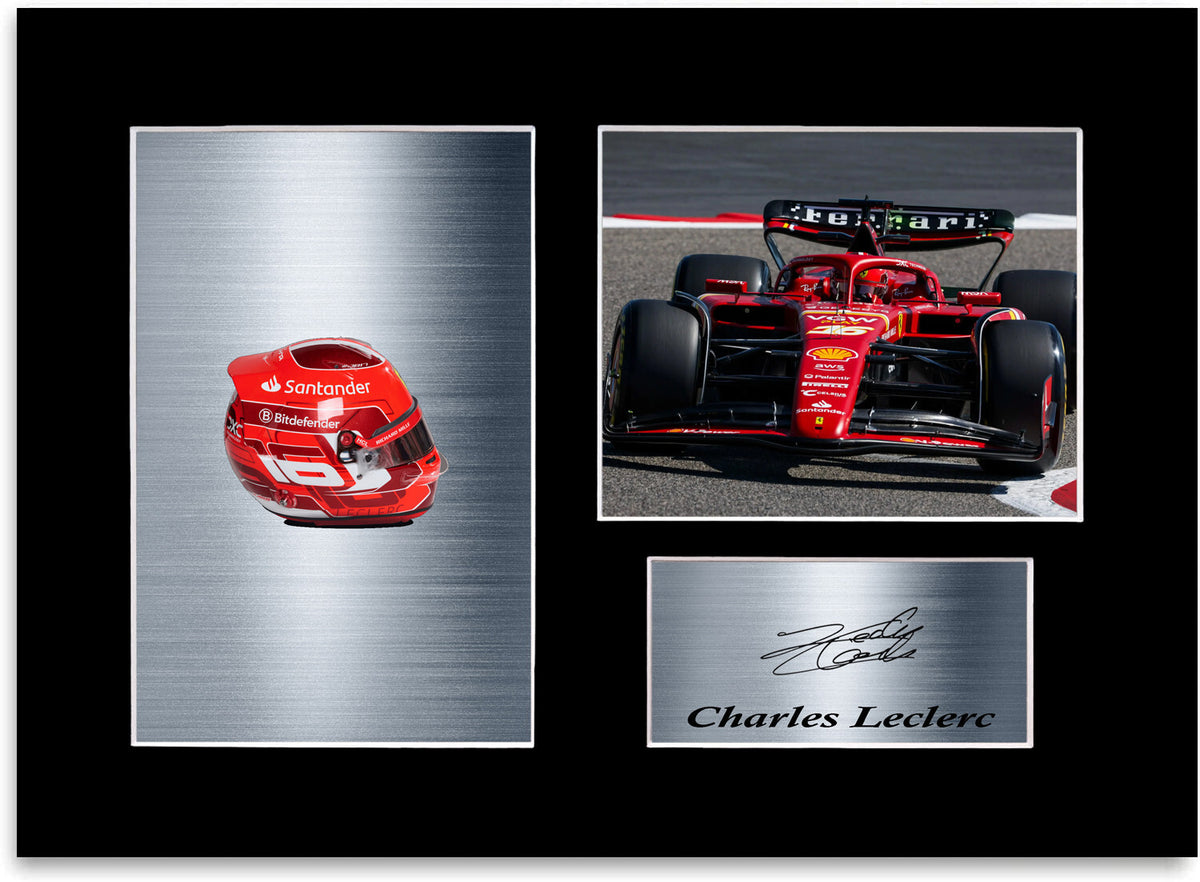 Charles Leclerc 2024 For F1 Racing Fans mounted display by LJW Prints