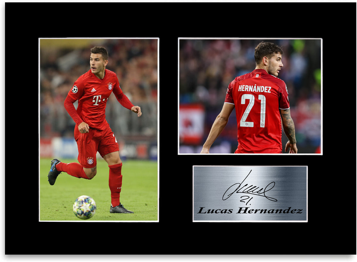 Lucas Hernandez Bayern München Player A4 Signed Photo Display Poster Mount Gift