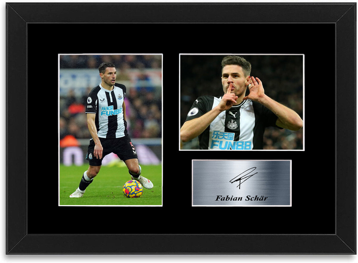 Fabian Schar Newcastle Poster Printed Signed Autograph Photo Display Mount A4