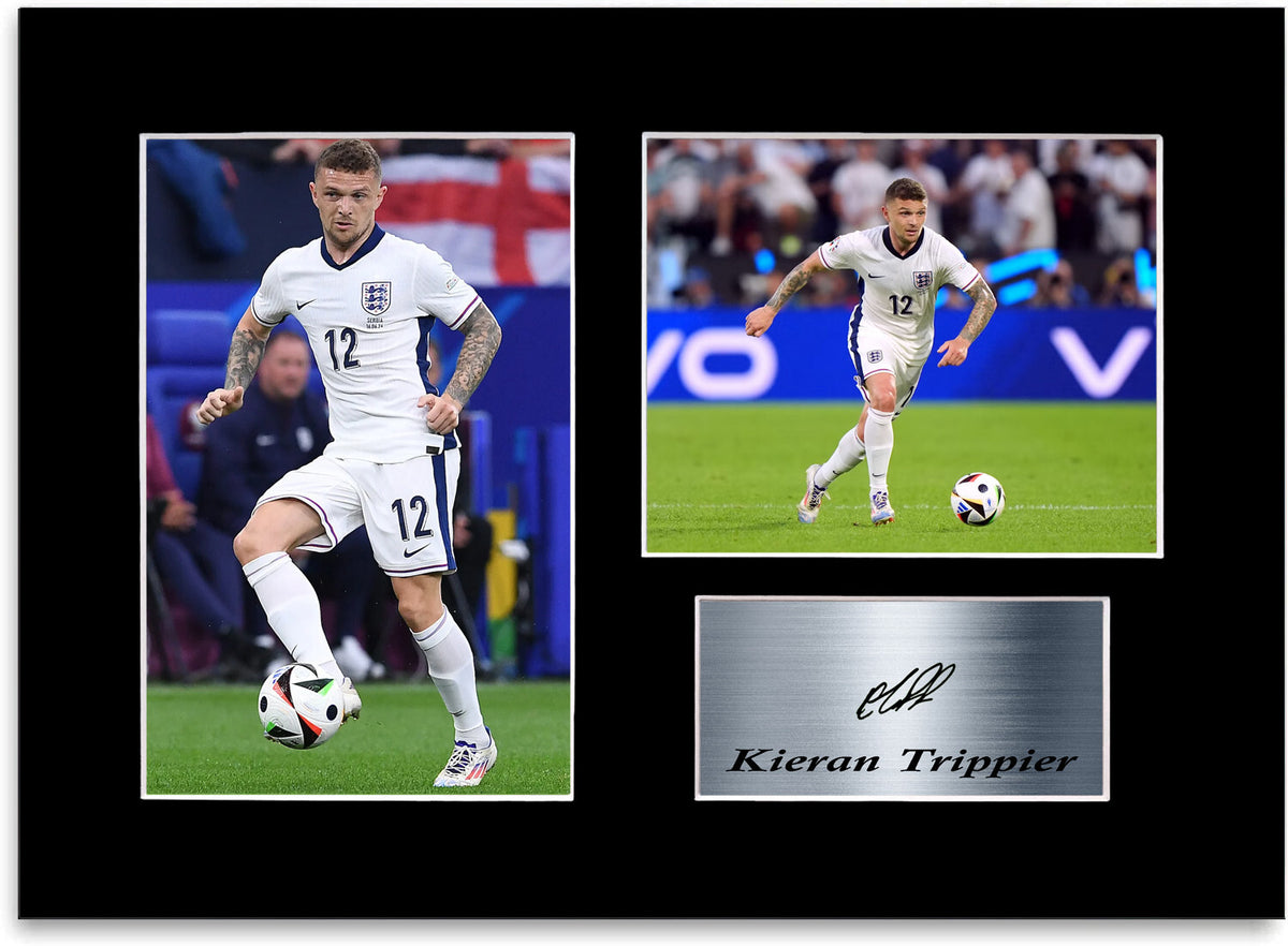 Kieran Trippier England Euro 2024 Football Player mounted display by LJW Prints