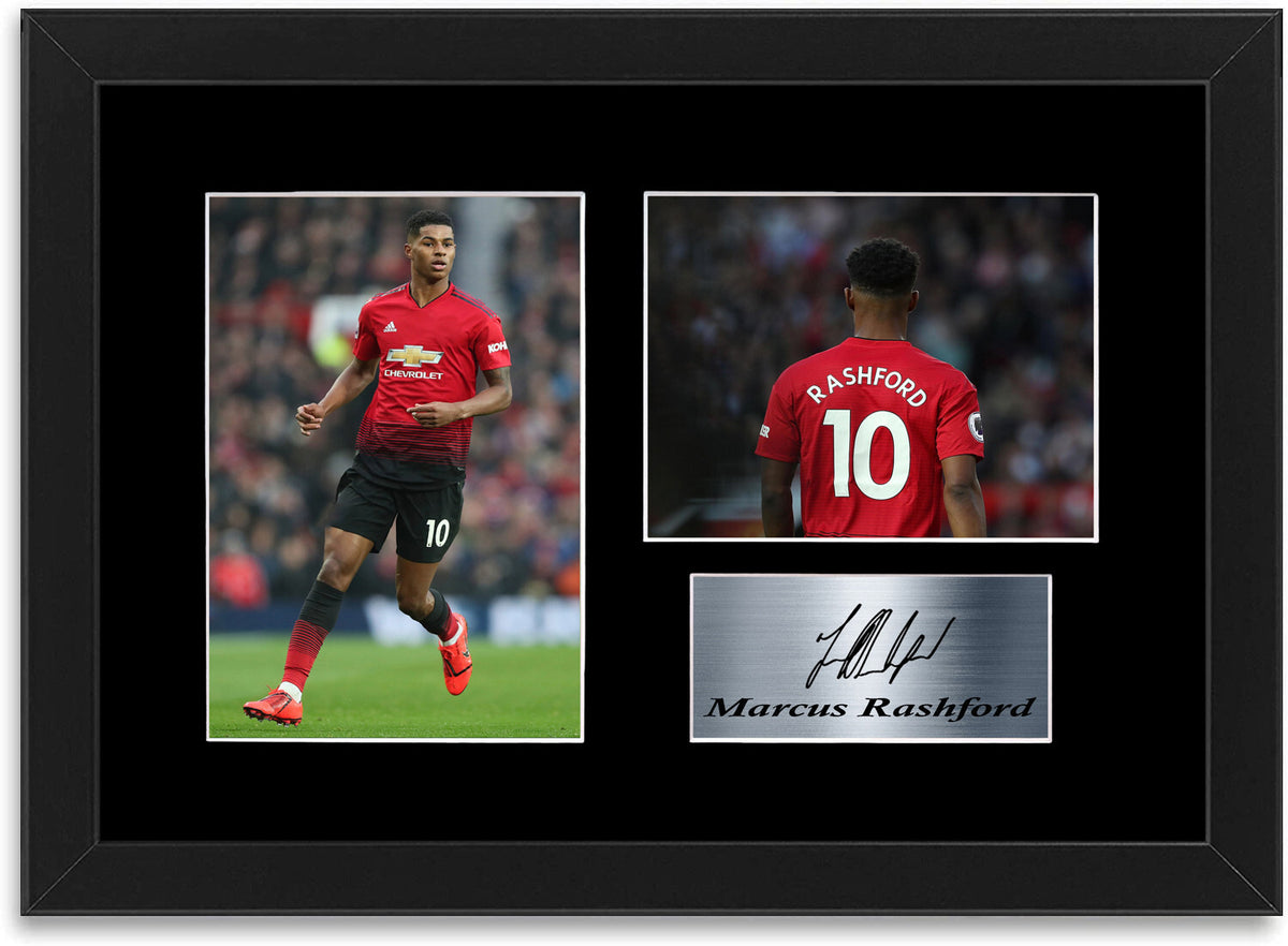 Marcus Rashford Football Player Signed Photo Display A4 Framed Poster