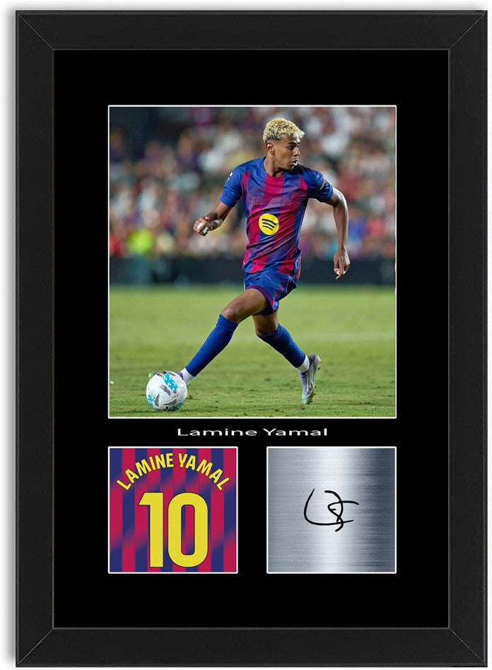 Lamine Yamal Football Player Poster Signed Print Photo A4 Wall Art Framed