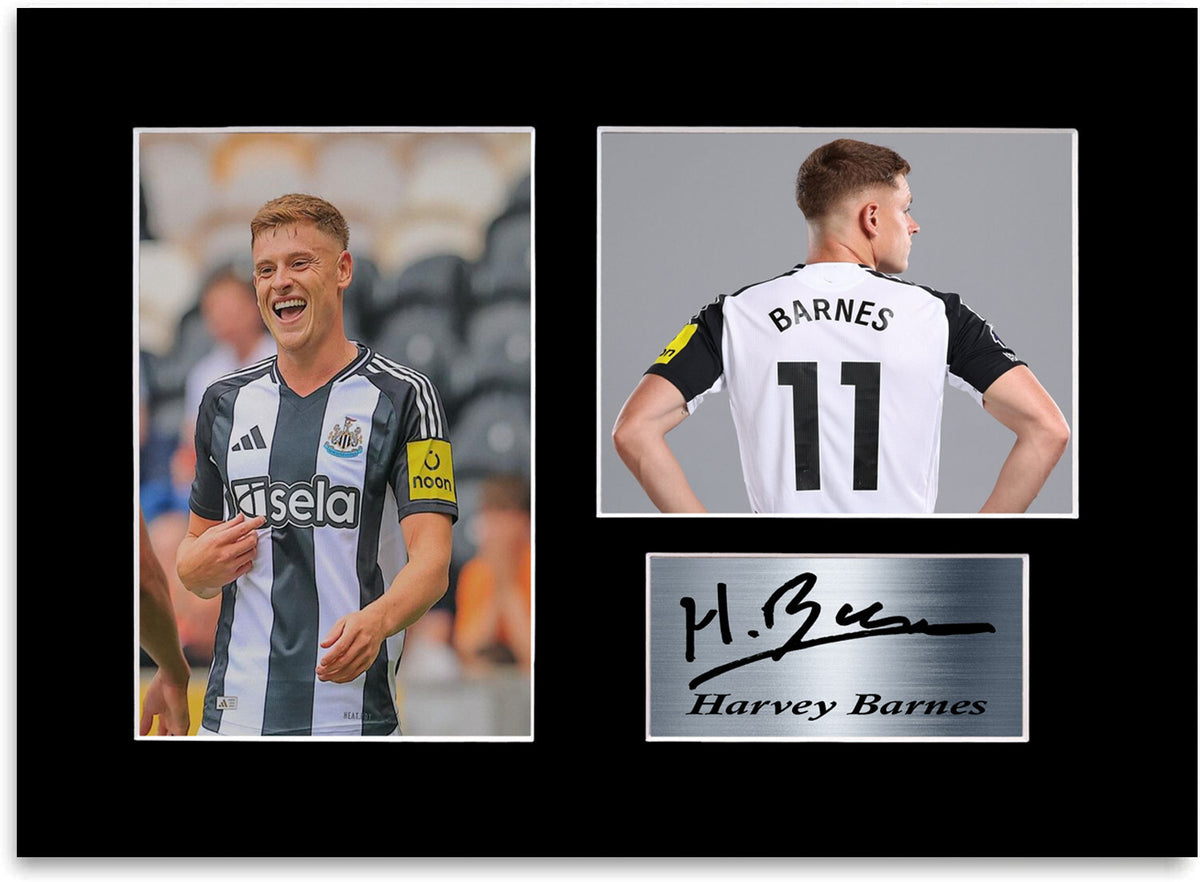 Harvey Barnes Newcastle Player mounted display by LJW Prints