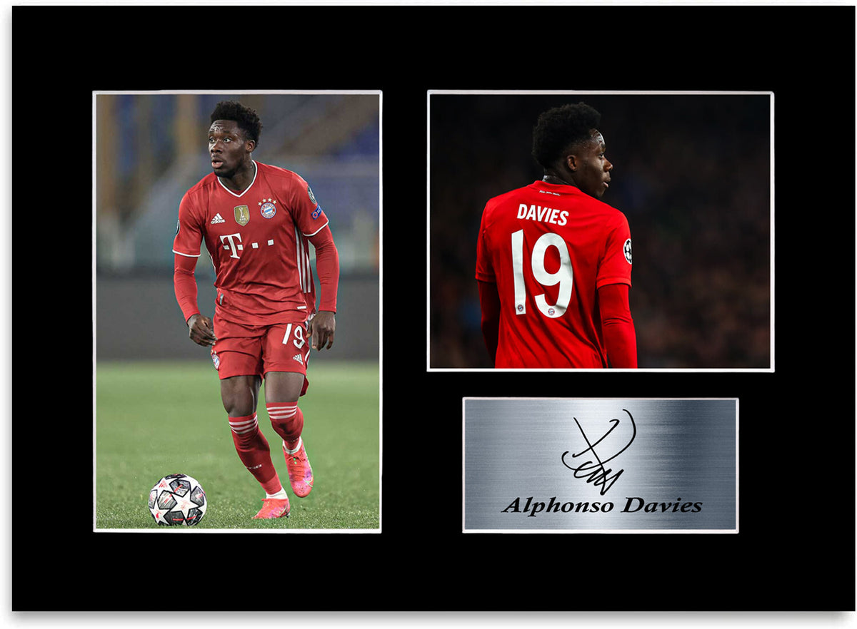 Alphonso Davies Bayern München Player A4 Signed Photo Display Poster Mount Gift