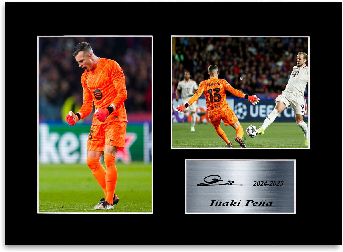 Inaki Pena Football Player Barcelona mounted display by LJW Prints