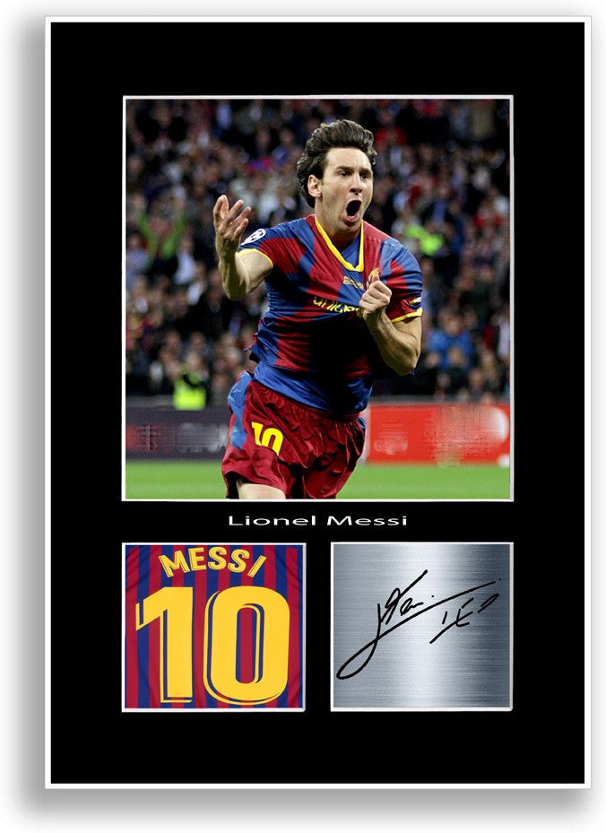 Lionel Messi Football Player Poster Signed Print Photo A4 Wall Art Gift Idea