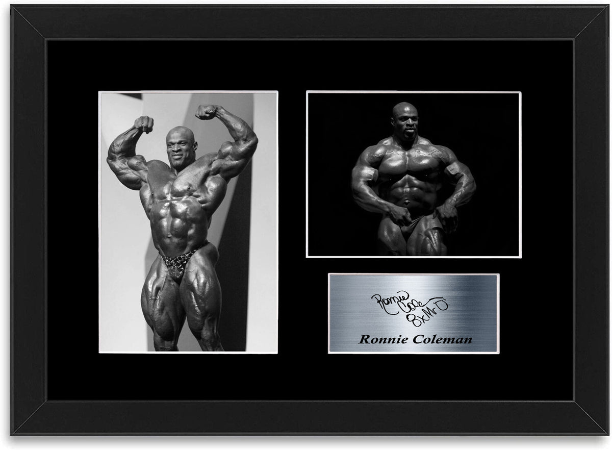 Ronnie Coleman Signed Photo Display Mount A4 Bodybuilding Gym Poster Framed
