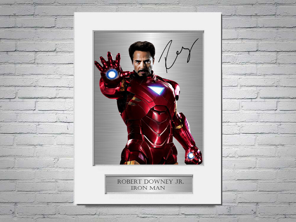 Robert Downey Jr Iron Man Signed Photo Display Mount A4 
