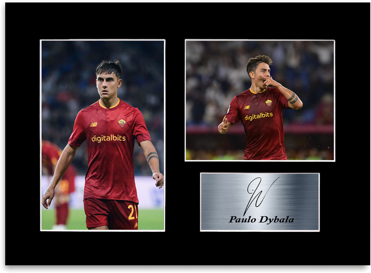 Paulo Dybala Football Player Roma Printed Signed Photo Display Mount Poster