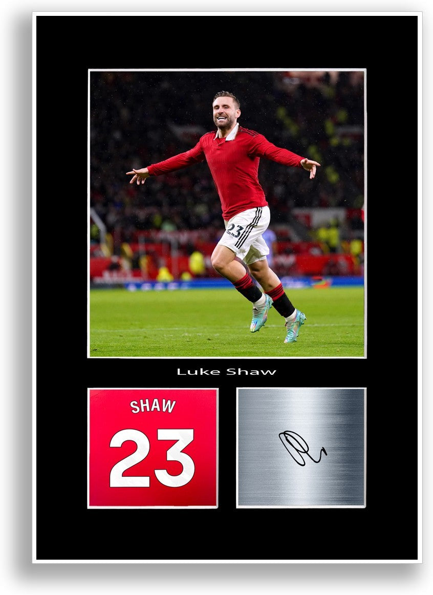 Luke Shaw Football Player Poster Signed Print Photo A4 Wall Art Gift Idea