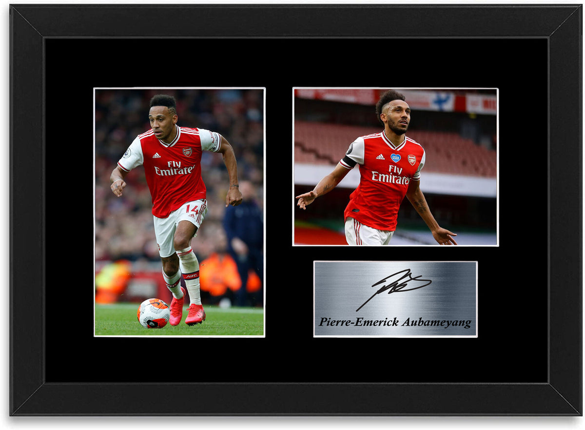 Pierre-Emerick Aubameyang Arsenal Player A4 Signed Photo Display Mount Framed