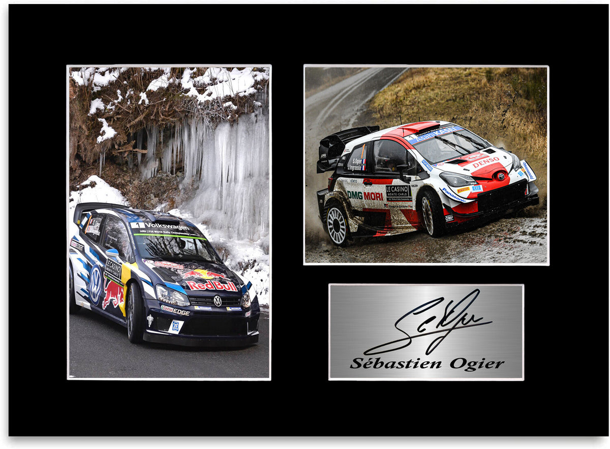 Sebastien Ogier World Rally Champion WRC Signed Photo Display Mount Poster A4