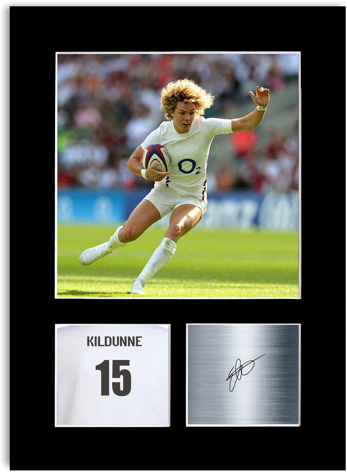 Ellie Kildunne England Women's Rugby Signed Photo Display Mount A4 Poster Print