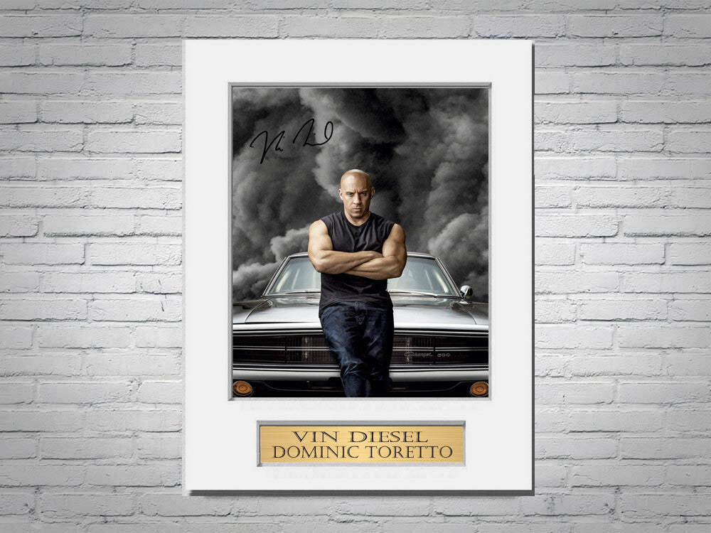 Vin Diesel Dominic Toretto Signed Photo Display Mount Poster A4