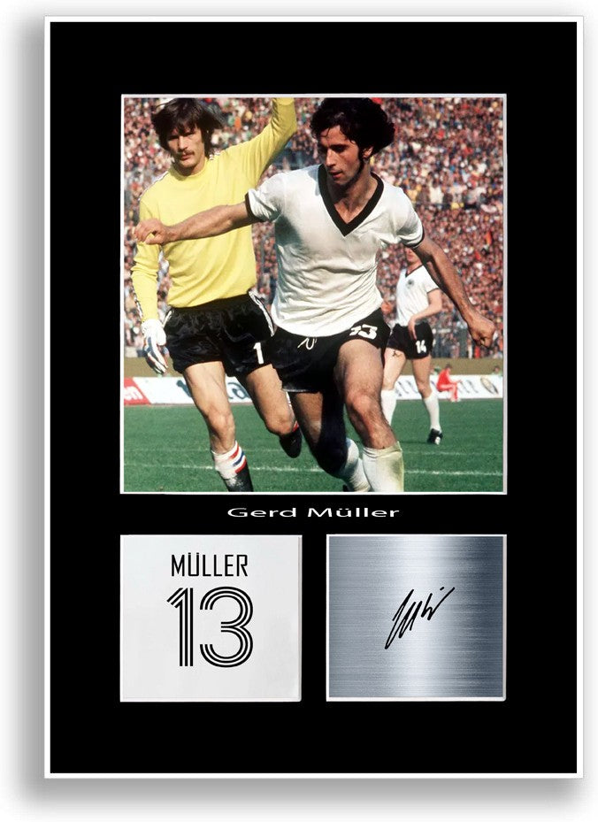 Gerd Müller Football Player Poster Signed Print Photo Wall Art Gift Idea