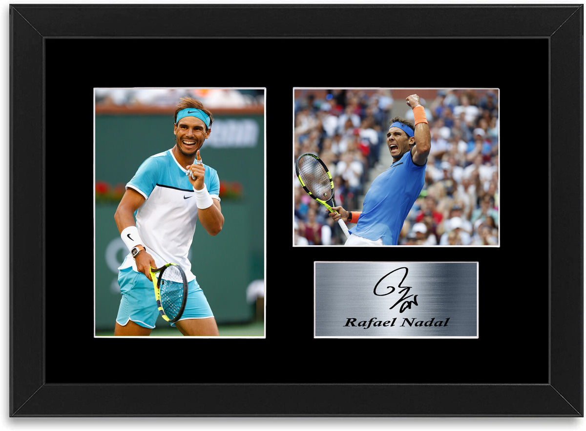 Rafael Nadal Tennis Printed Signed Autograph Photo Poster Mount Gift A4 Framed