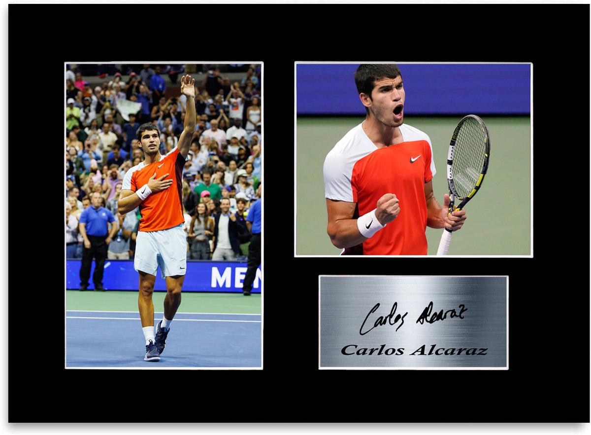 Carlos Alcaraz Tennis Player Signed Autograph Photo Display Mount Poster Gift A4