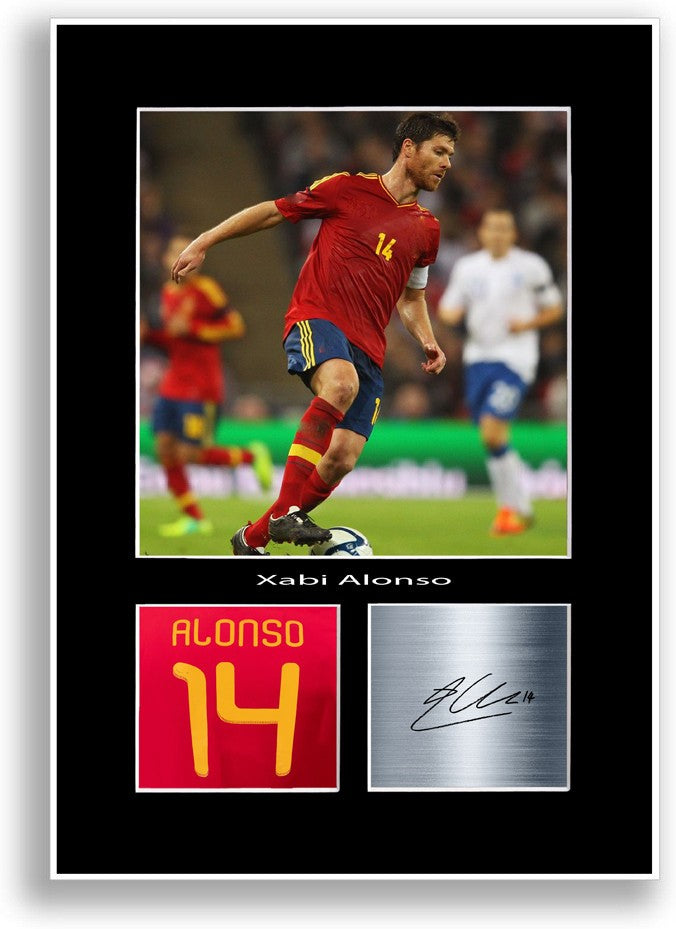 Xabi Alonso Spain Football Player Poster Signed Print Photo A4 Wall Art Gift