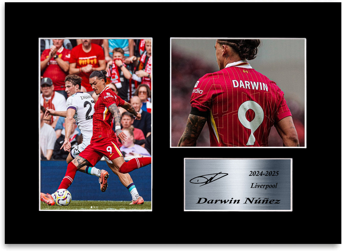 Darwin Nunez Liverpool Player mounted display by LJW Prints