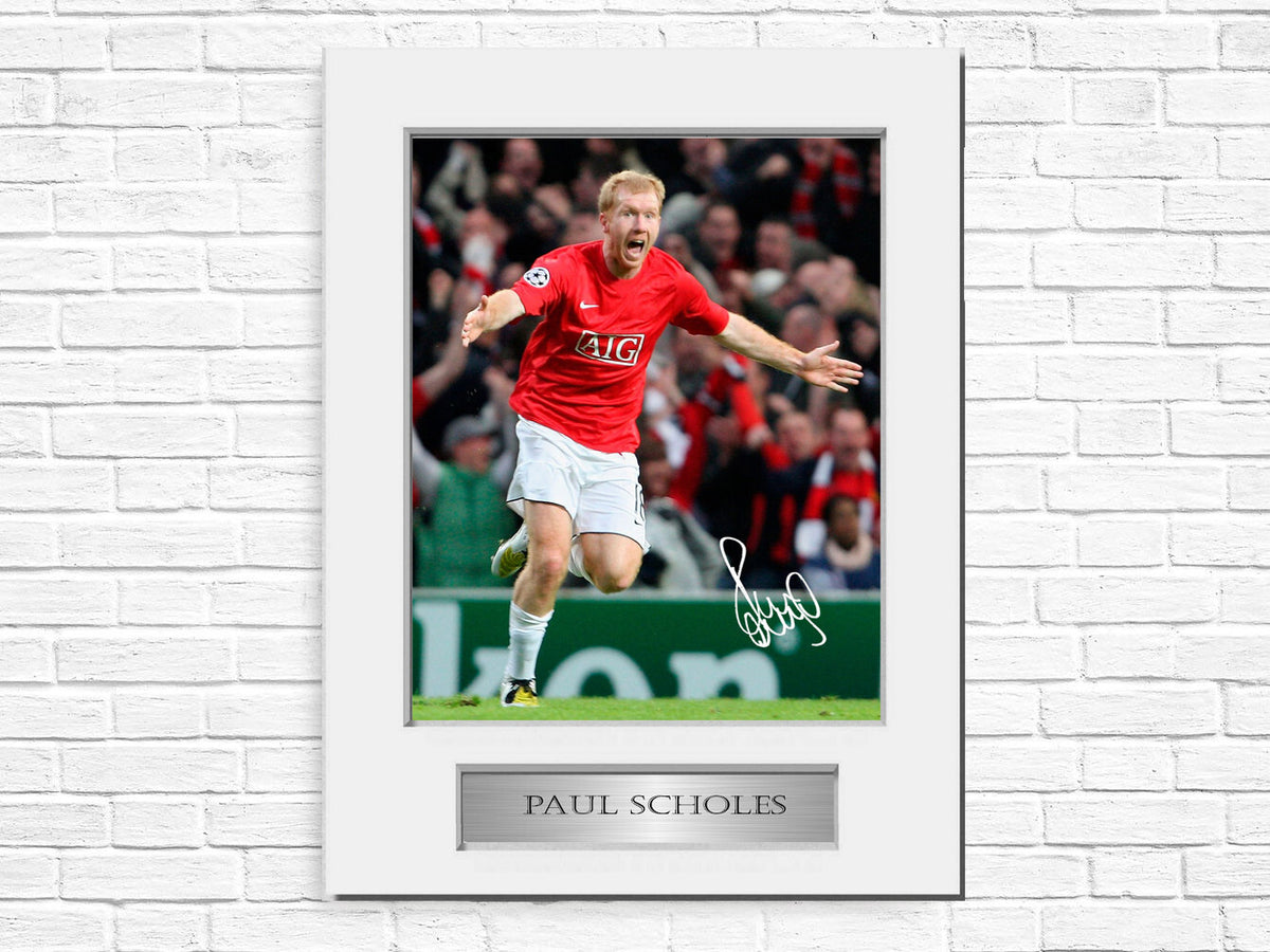 Paul Scholes Man United Player Signed Autograph Photo Display Mount Gift A4