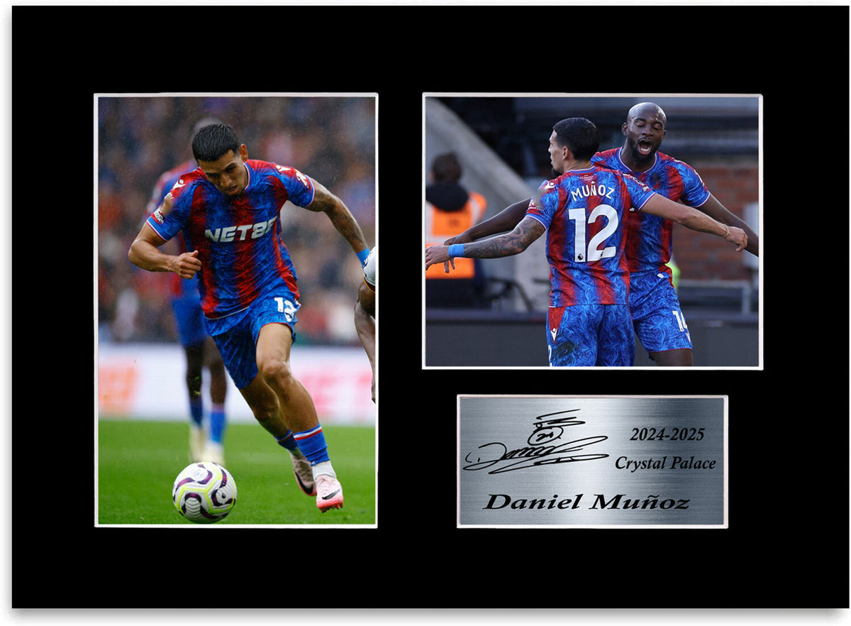 Daniel Munoz Crystal Palace Player mounted display by LJW Prints