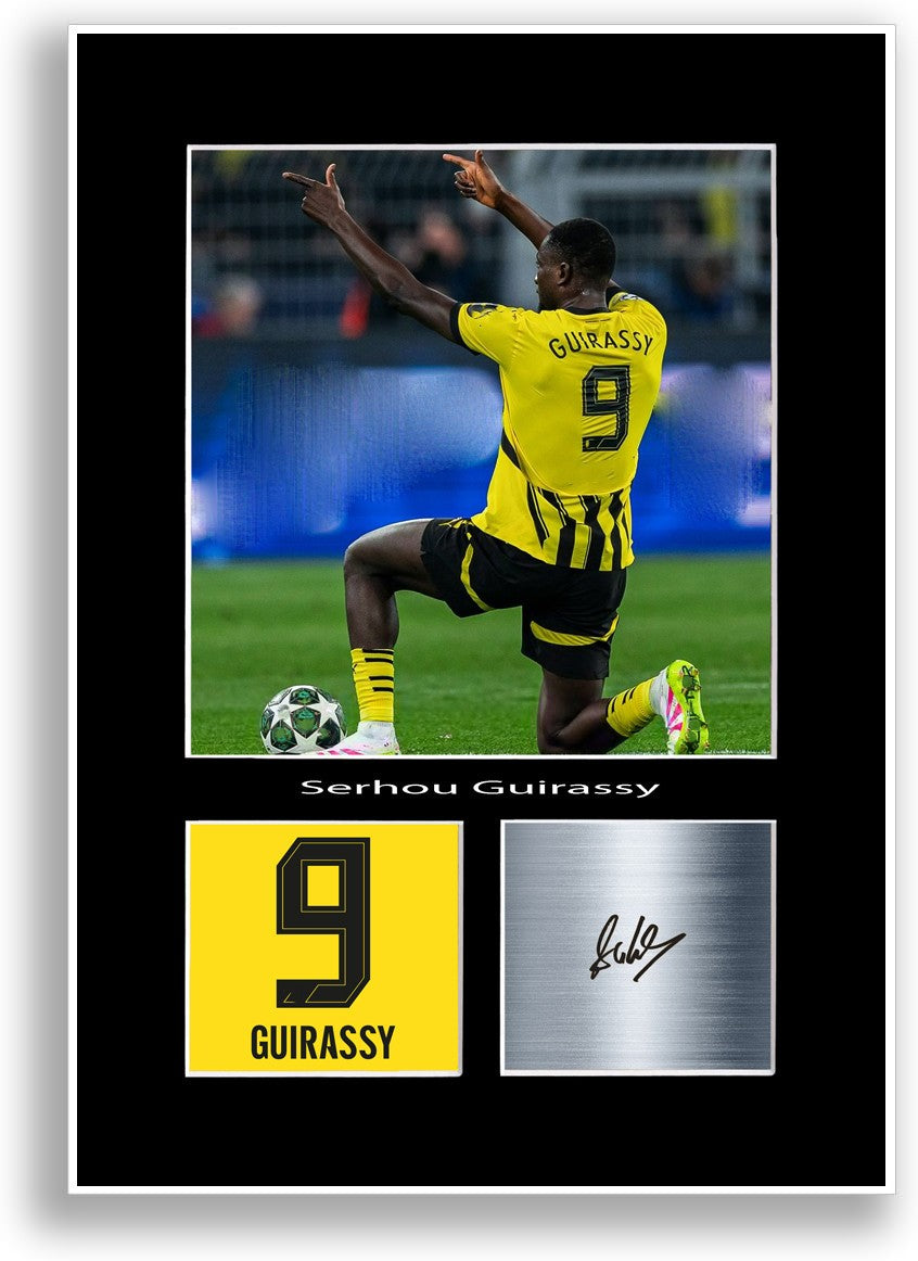 Serhou Guirassy Football Player Poster Signed Print Photo A4 Wall Art Gift Idea