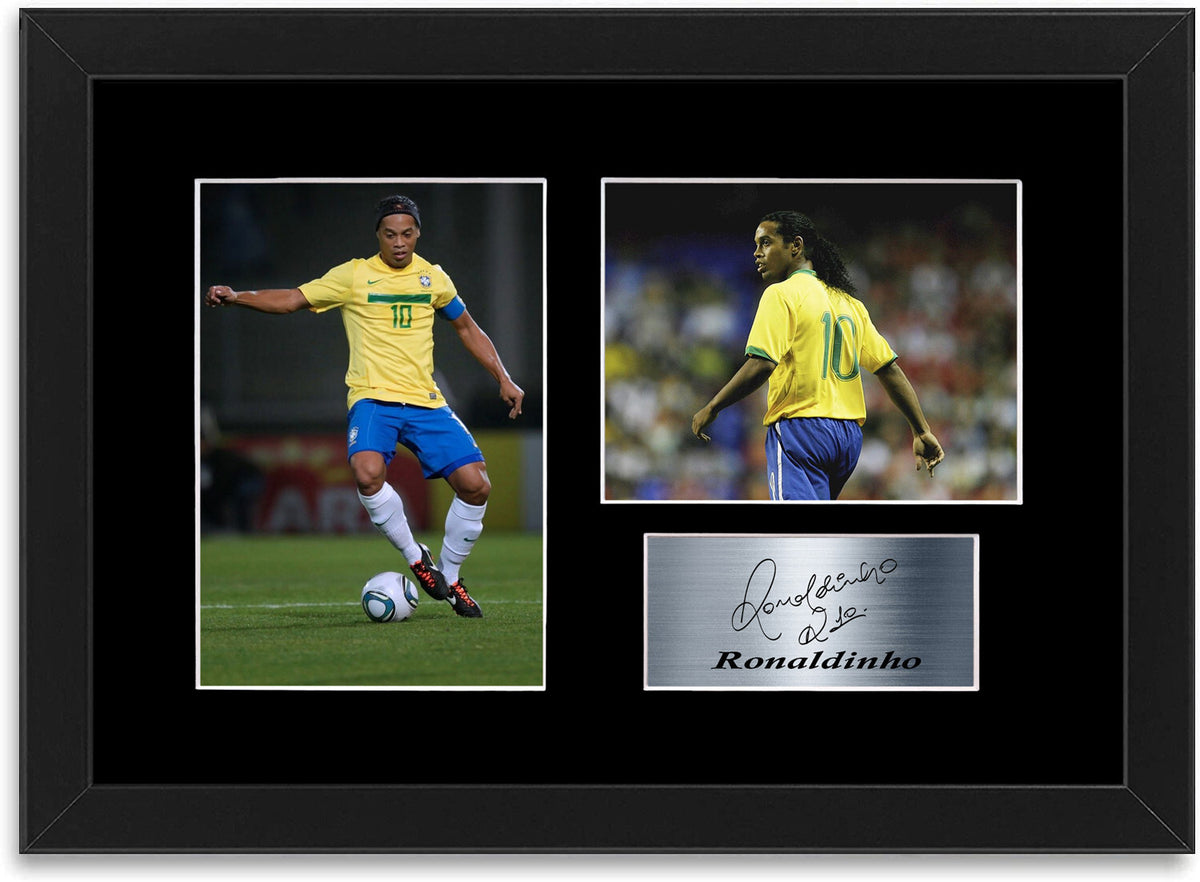Ronaldinho Brazil Football Player framed print by LJW Prints
