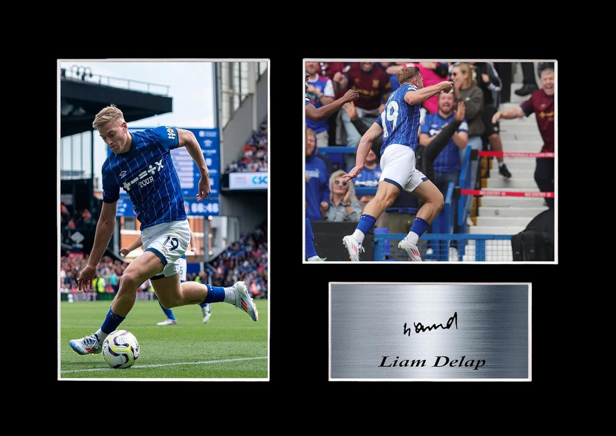 Liam Delap Ipswich Player framed print by LJW Prints
