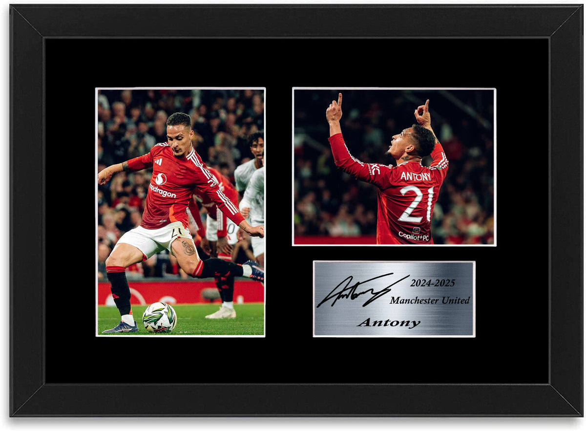 Antony Man United Player framed print by LJW Prints