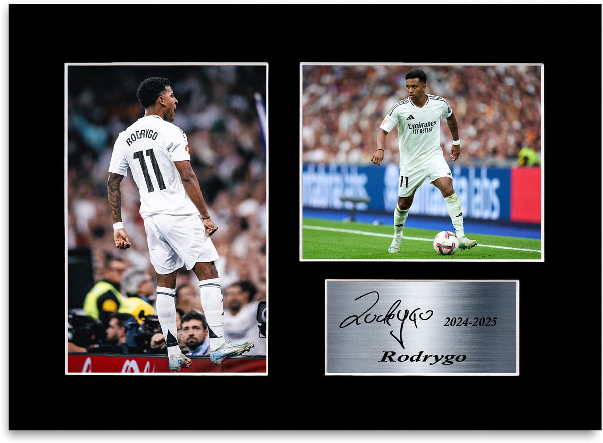 Rodrygo Real Madrid Football Player mounted display by LJW Prints
