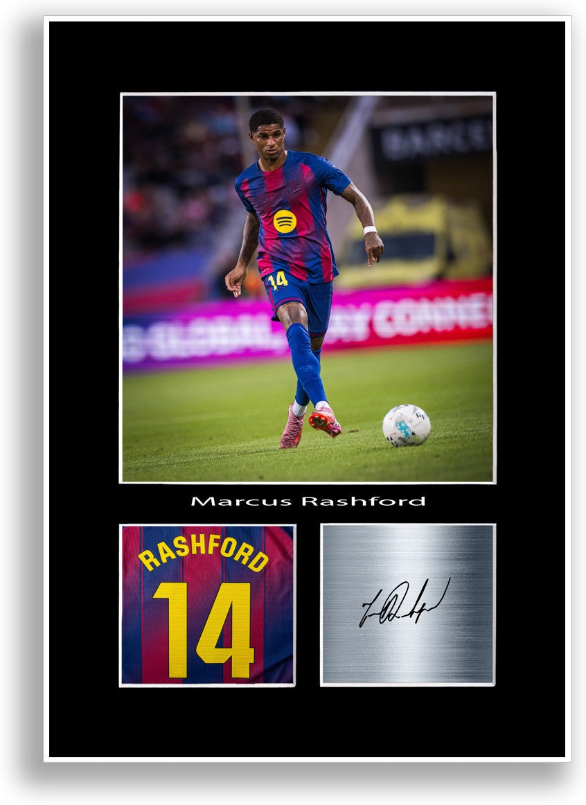 Marcus Rashford Football Player Poster Signed Print Photo Wall Art Gift Idea