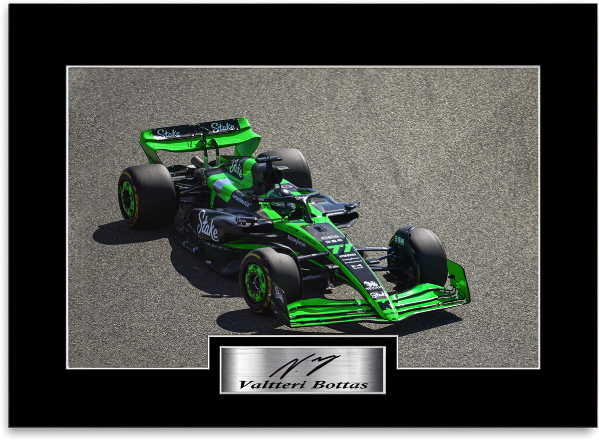 Valtteri Bottas Formula 1 Driver 2024 mounted display by LJW Prints