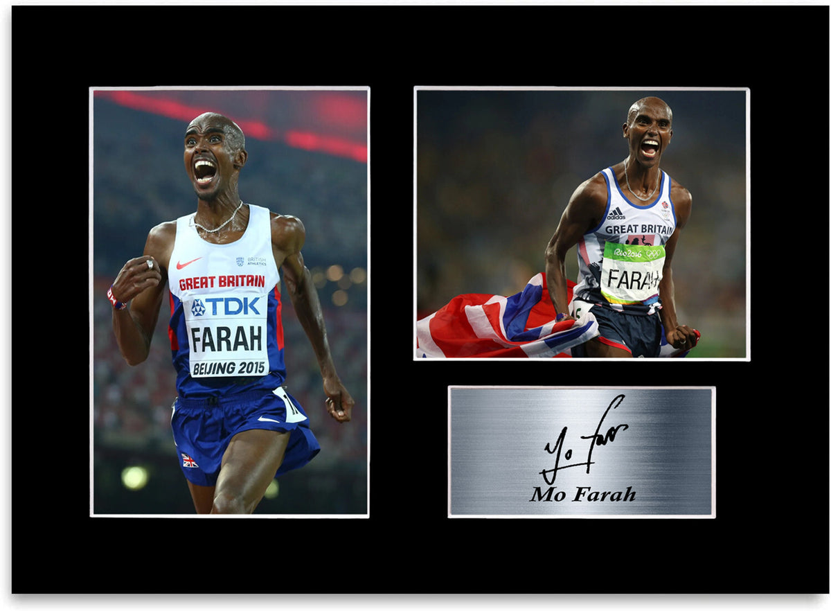 Mo Farah Athletics Olympics Signed Autograph Photo Display Poster A4