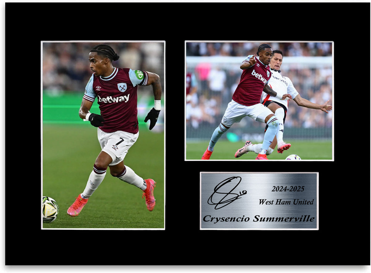 Crysencio Summerville West Ham Player mounted display by LJW Prints