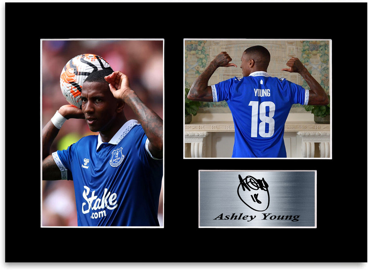 Ashley Young Everton Player framed print by LJW Prints
