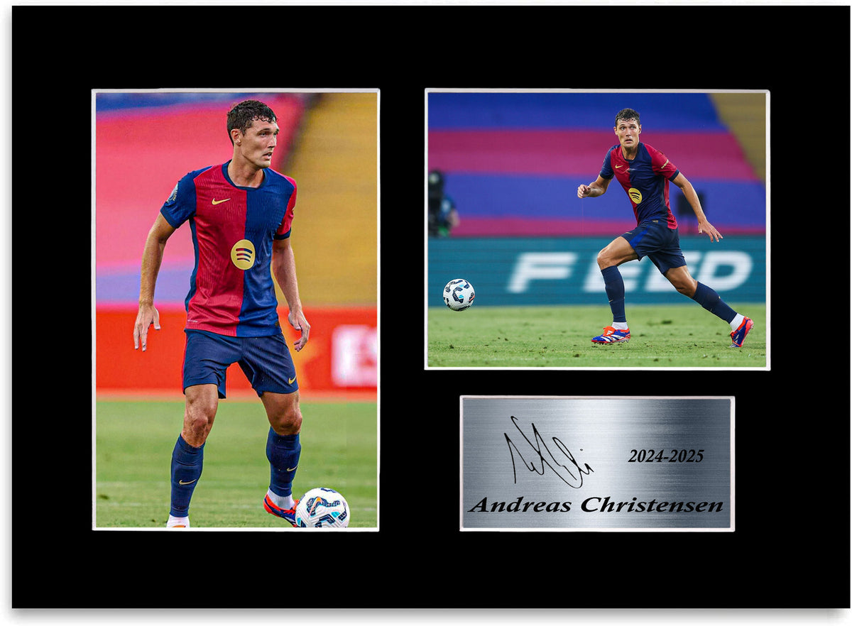 Andreas Christensen Football Player Barcelona mounted display by LJW Prints